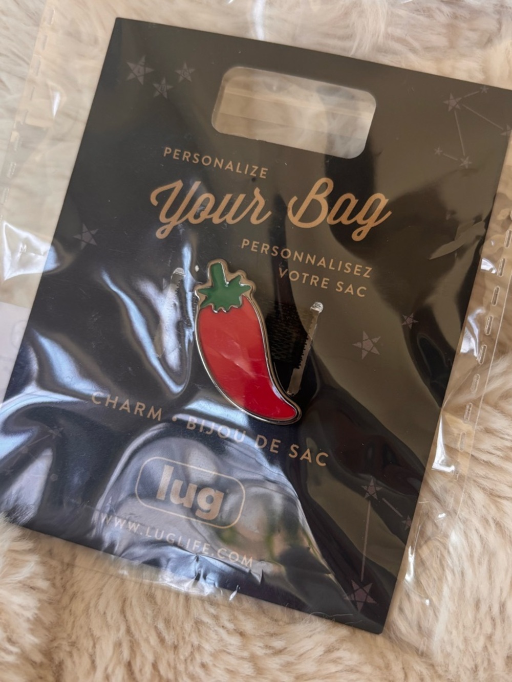 NWT Lug Chili Pepper Enamel Bag Charm